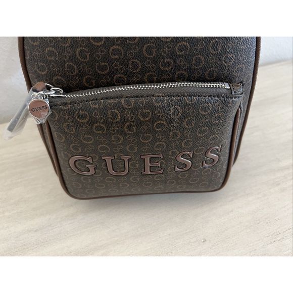 GUESS SV792630 Rodney Backpack Adjustable Purse Natural Brown Logo Signature - Picture 12 of 14